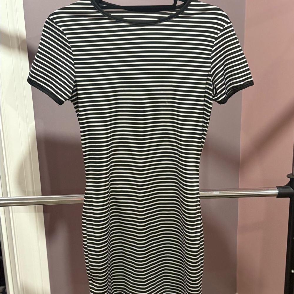 Black and White Striped Dress